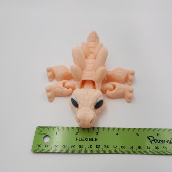 3D Printed Articulated Dinosaur - Stegosaurus - Peach - PLA‎ Filament - Picture 10 of 12